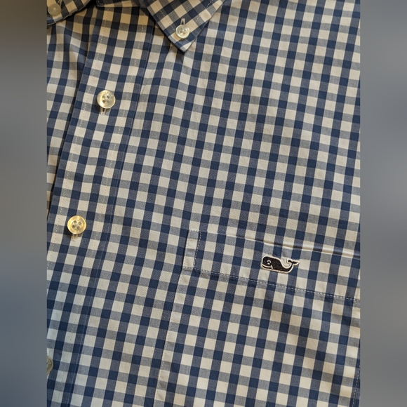Vineyard Vines Tucker Shirt Men's XL Blue Checked Long Sleeve Button Down Logo - Picture 4 of 6